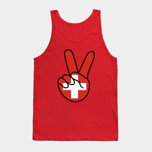 Switzerland Flag V Sign Tank Top